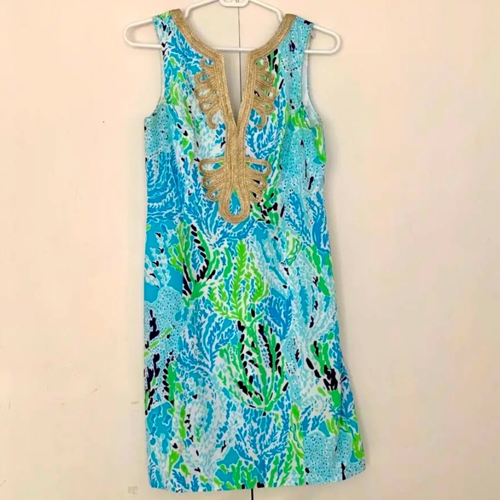 Lilly Pulitzer Janice Shift Dress Spa Blue Lets Cha Cha